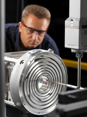Engineer inspecting dry pump